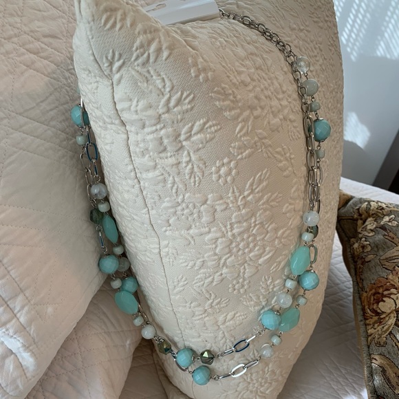 Lovely Mint Green Two Strand Bead Necklace - Picture 3 of 4